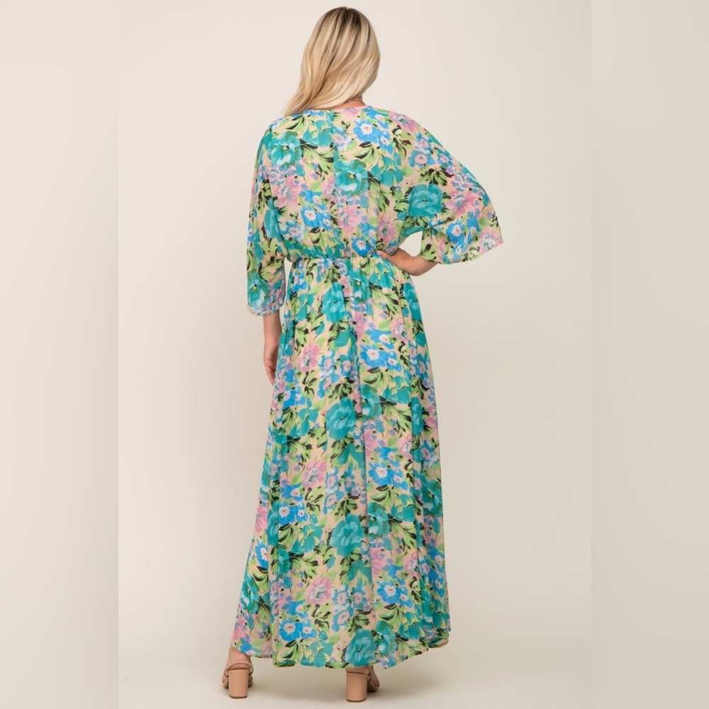 Pinkblush chiffon floral maxi dress nwot - Picture 3 of 4